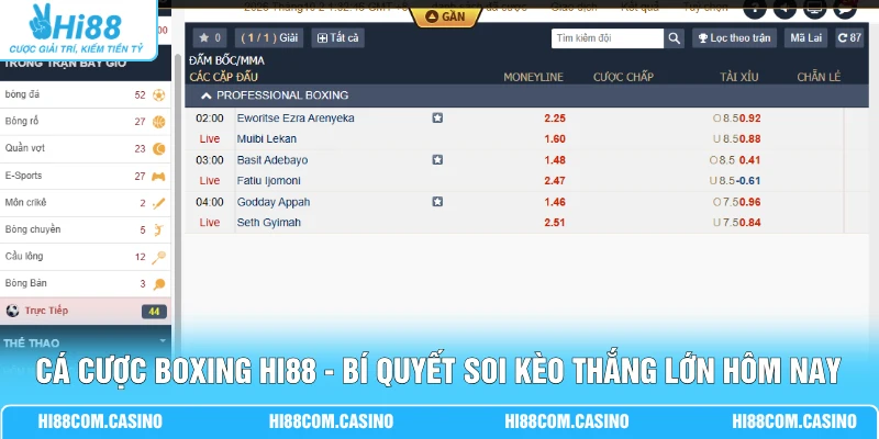 Cá Cược Boxing Hi88 - Bí Quyết Soi Kèo Thắng Lớn Hôm Nay