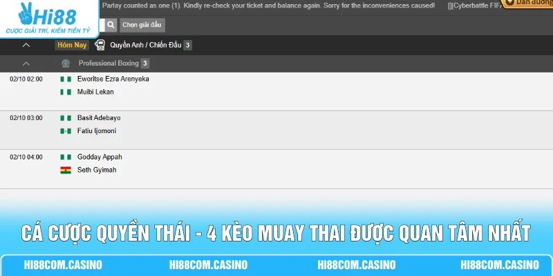 Cá Cược Quyền Thái - 4 Kèo Muay Thai Được Quan Tâm Nhất