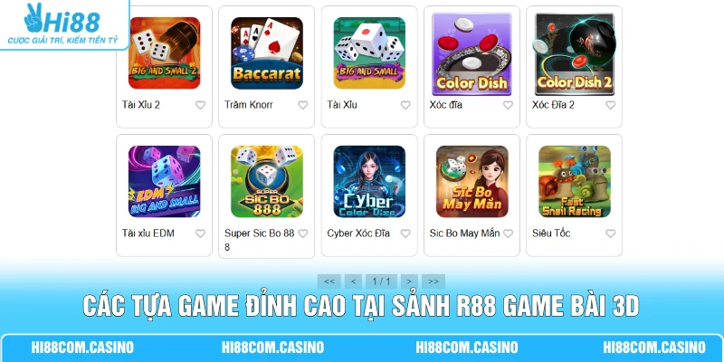 R88 Game Bài 3D Hi88 | Top 4 Trò Chơi Hot Cùng Mẹo Hay Các tựa game đỉnh cao tại sảnh R88 game bài 3D