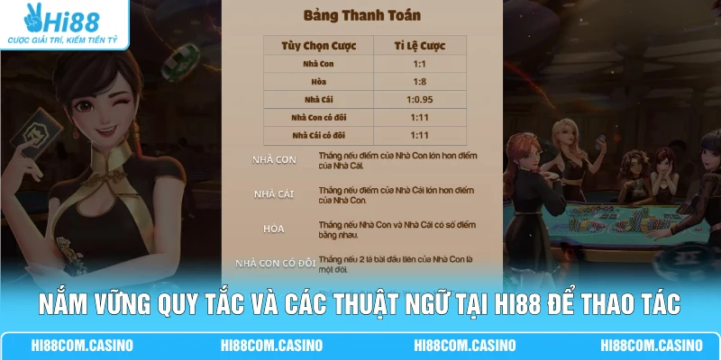 Nắm vững quy tắc và các thuật ngữ tại Hi88 để thao tác