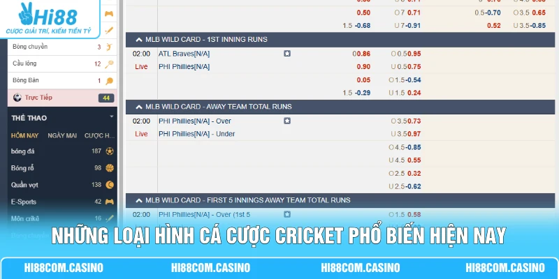 Cá Cược Cricket - Top Bí Quyết Trúng Lớn Khi Soi Kèo Những loại hình cá cược Cricket phổ biến hiện nay
