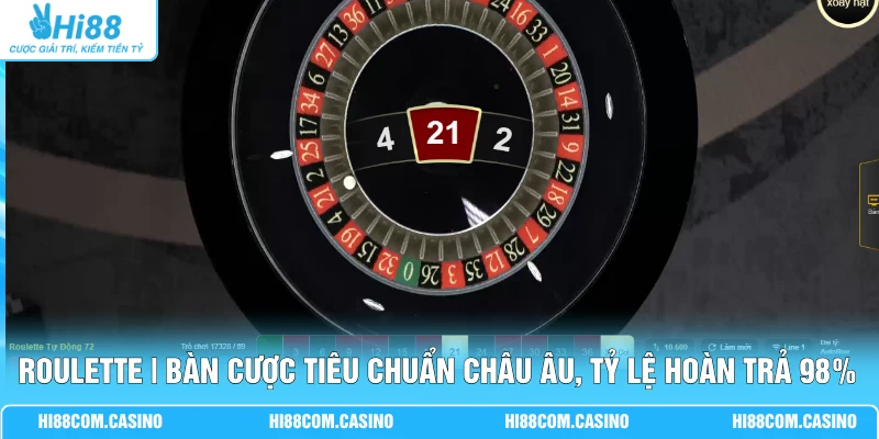 Roulette | Bàn Cược Tiêu Chuẩn Châu Âu, Tỷ Lệ Hoàn Trả 98%