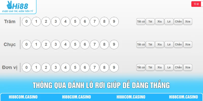 Thông qua đánh lô rơi giúp dễ dàng thắng